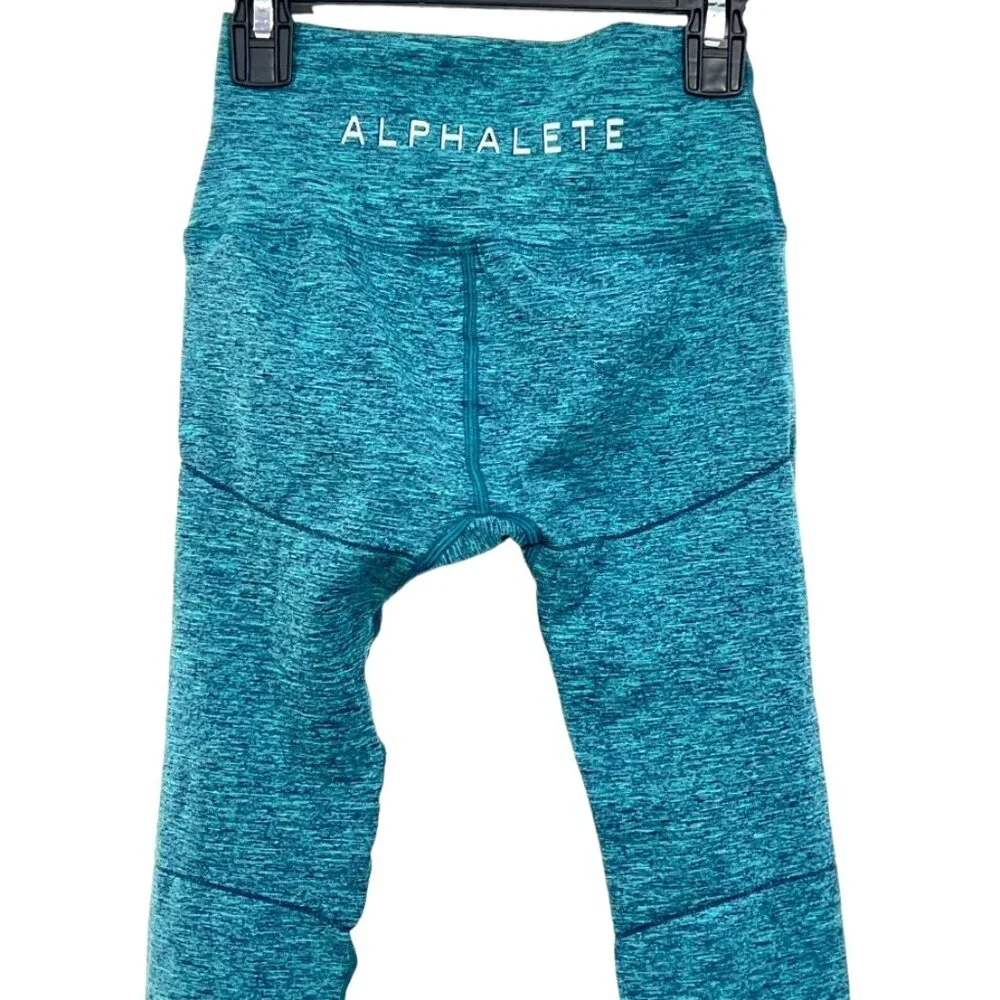 Alphalete Seamless OG Revival Leggings Turquoise Teal Blue XS New - Picture 3 of 5